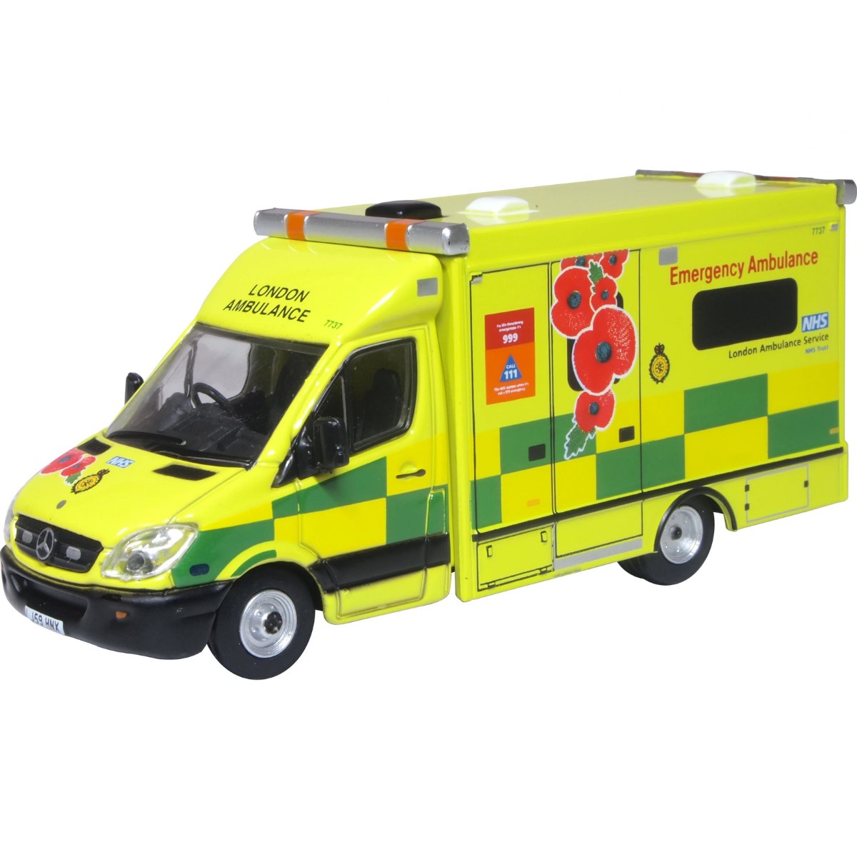 Oxford Diecast 76MA007 Mercedes Ambulance London Remembrance Day - Phillips Hobbies