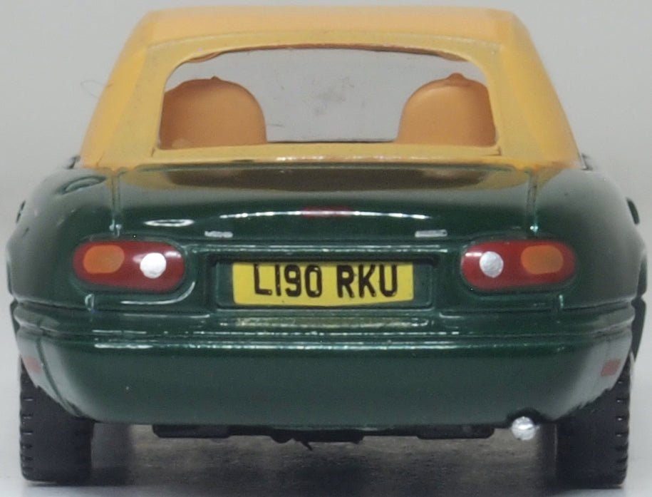 Oxford Diecast 76MAZ002 Mazda MX5 MK1 (Soft Top) British Racing Green - 1:76 Scale - Phillips Hobbies
