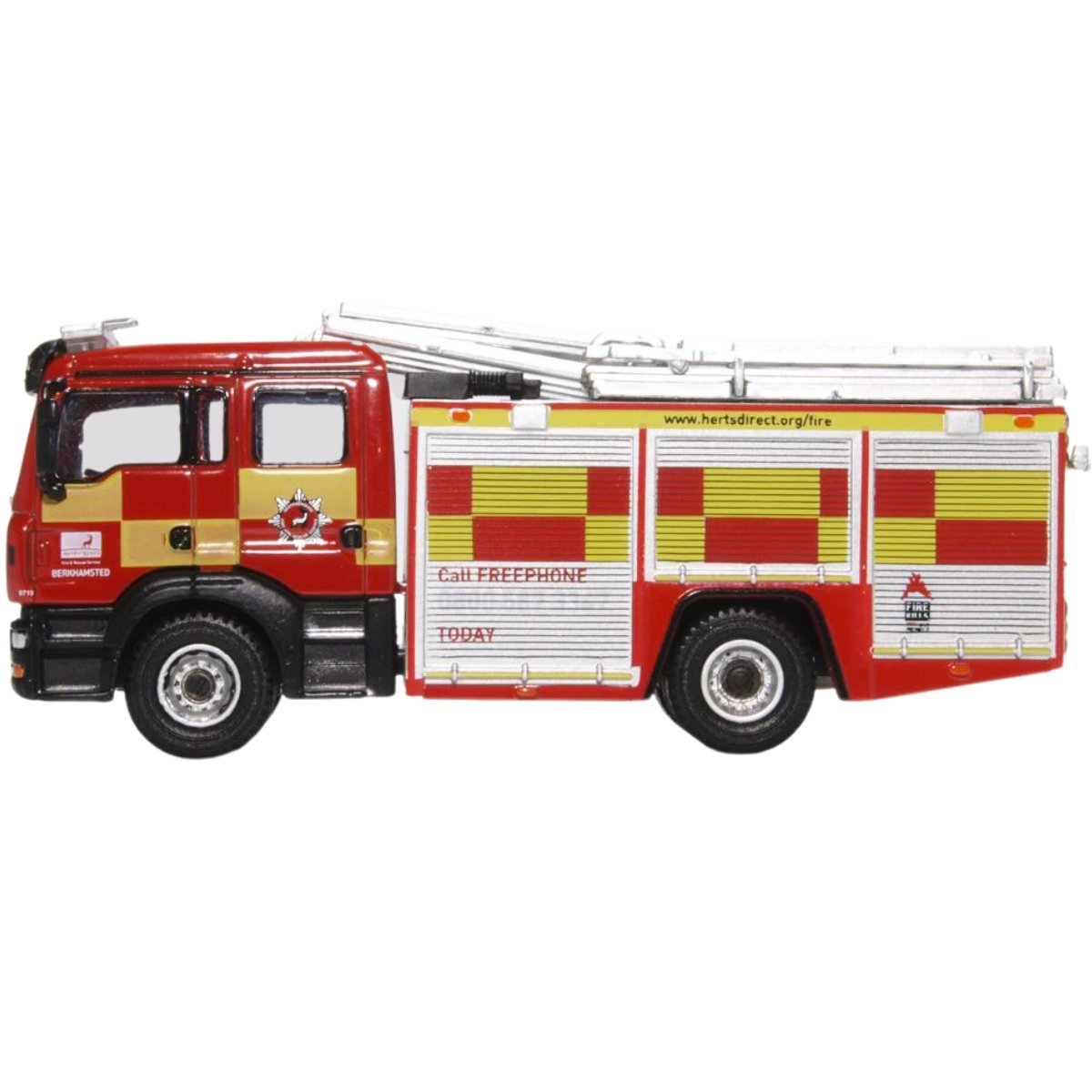 Oxford Diecast 76MFE005 MAN Pump Ladder Hertfordshire Fire & Rescue - Phillips Hobbies