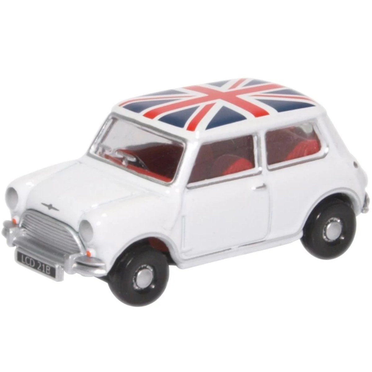Oxford Diecast 76MN011 Austin Mini Cooper White Union Jack - Phillips Hobbies