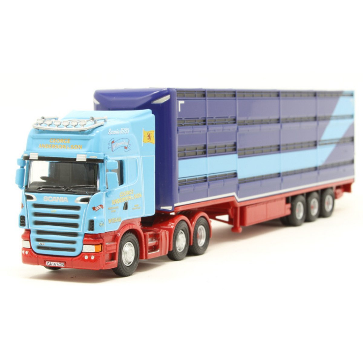 Oxford Diecast 76SCA01LT Scania Houghton Livestock Transporter - George Anderson & Son - Phillips Hobbies
