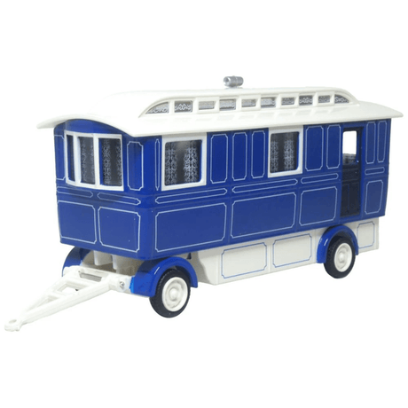 Oxford Diecast 76SCV003 Showmans Caravan Blue/Cream - 1:76 Scale - Phillips Hobbies