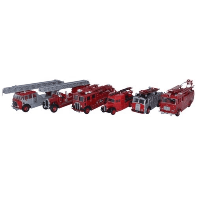 Oxford Diecast 76SET31 6 Piece Set 150 Years of London Fire Appliances - 1:76 Scale Models - Phillips Hobbies