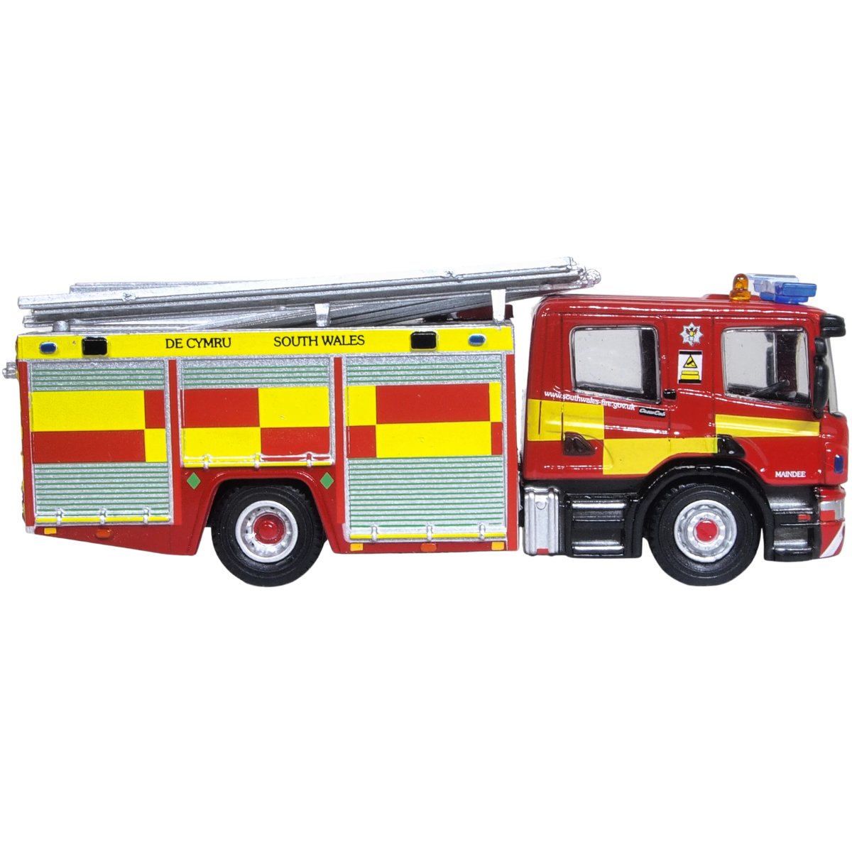 Oxford Diecast 76SFE012 Scania Pump Ladder CP28 - South Wales Fire & Rescue - Phillips Hobbies