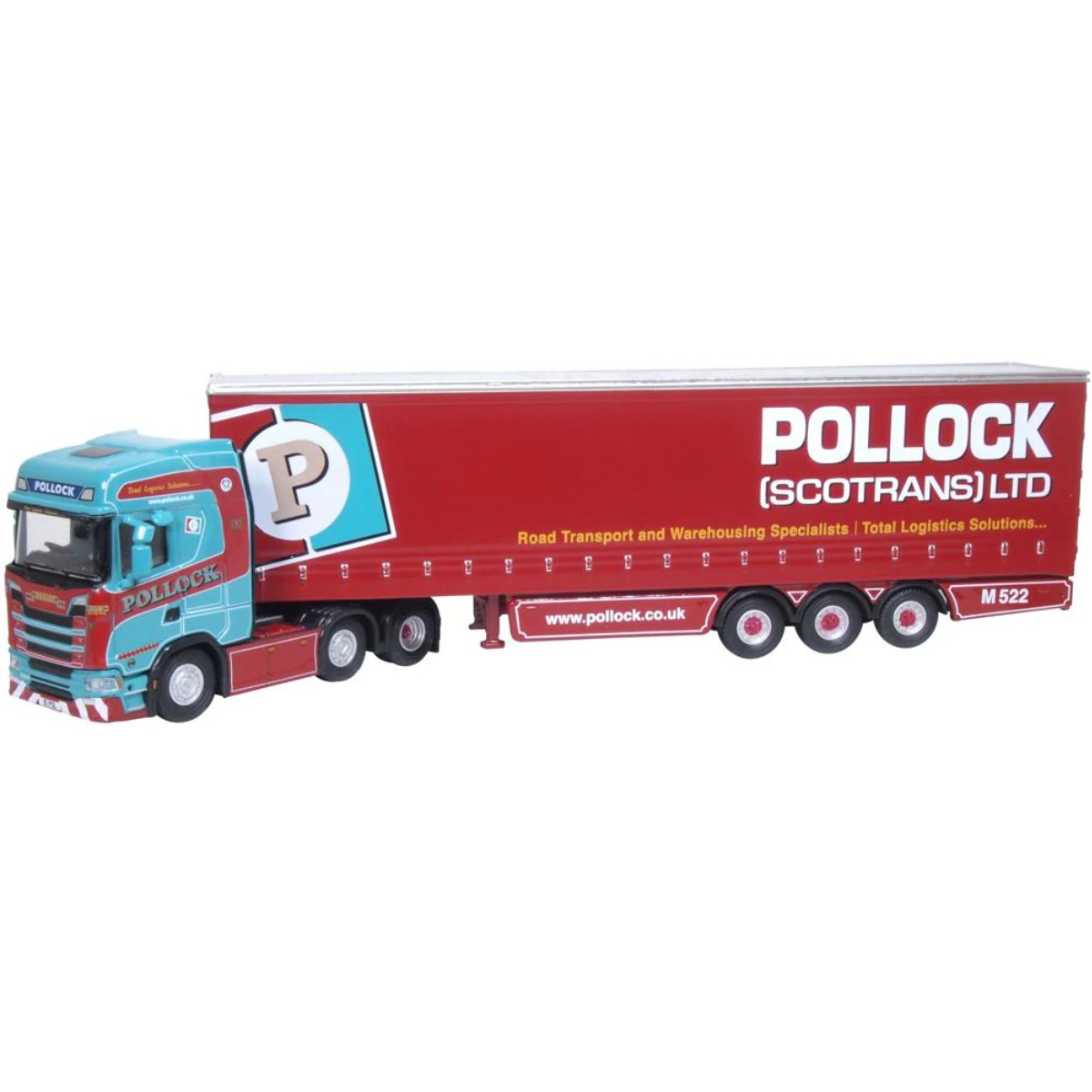 Oxford Diecast 76SNG002 Scania New Generation (S) Curtainside Pollock - Phillips Hobbies