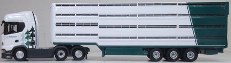 Oxford Diecast 76SNG006 Scania S Series Livestock Trailer A W Jenkinson - 1:76 Scale - Phillips Hobbies