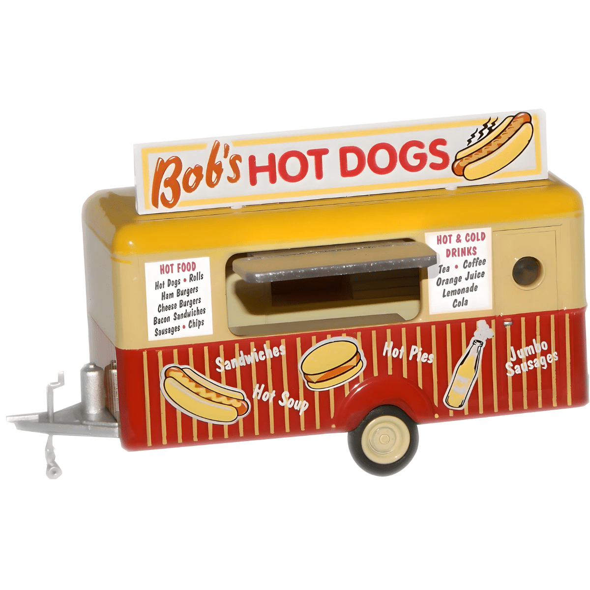 Oxford Diecast 76TR001 Bobs Hot Dogs Mobile Trailer - 1:76 Scale - Phillips Hobbies
