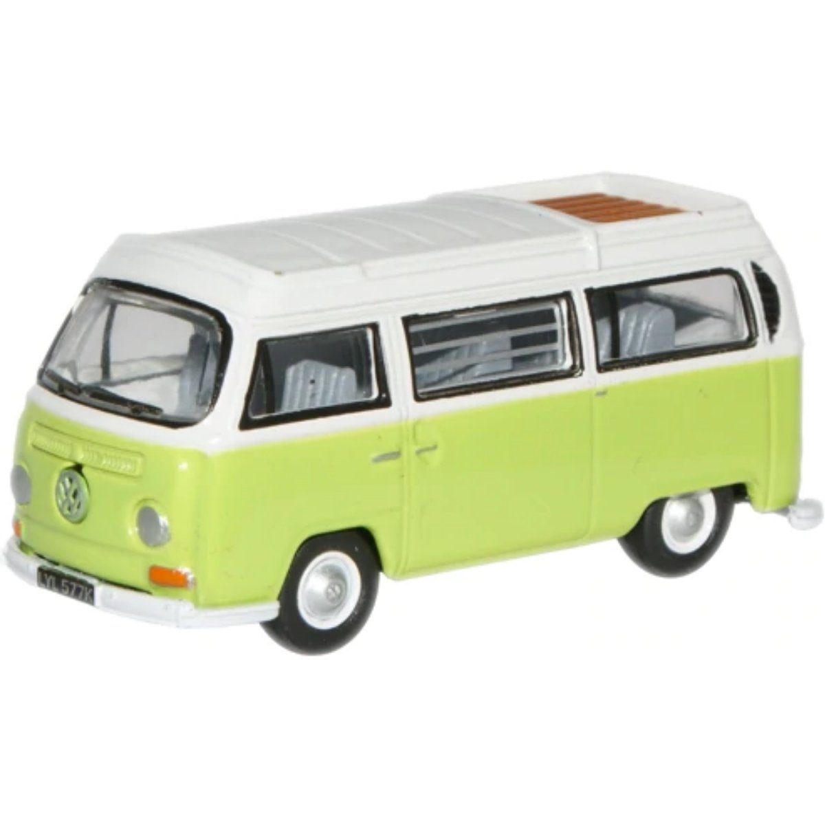 Oxford Diecast 76VW012 Lime Green/White VW Camper Open - Phillips Hobbies