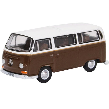 Oxford Diecast 76VW029 VW Bay Window Brown/White - Phillips Hobbies