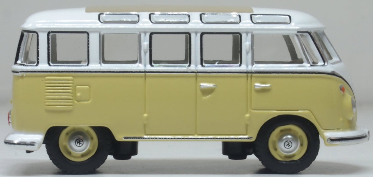Oxford Diecast 76VWS014 VW T1 Split Screen Samba Bus Yellow/White - 1:76 Scale - Phillips Hobbies