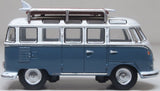 Oxford Diecast 76VWS016 VW T1 Samba Bus/surfboards Gulf Blue/White - 1:76 Scale - Phillips Hobbies