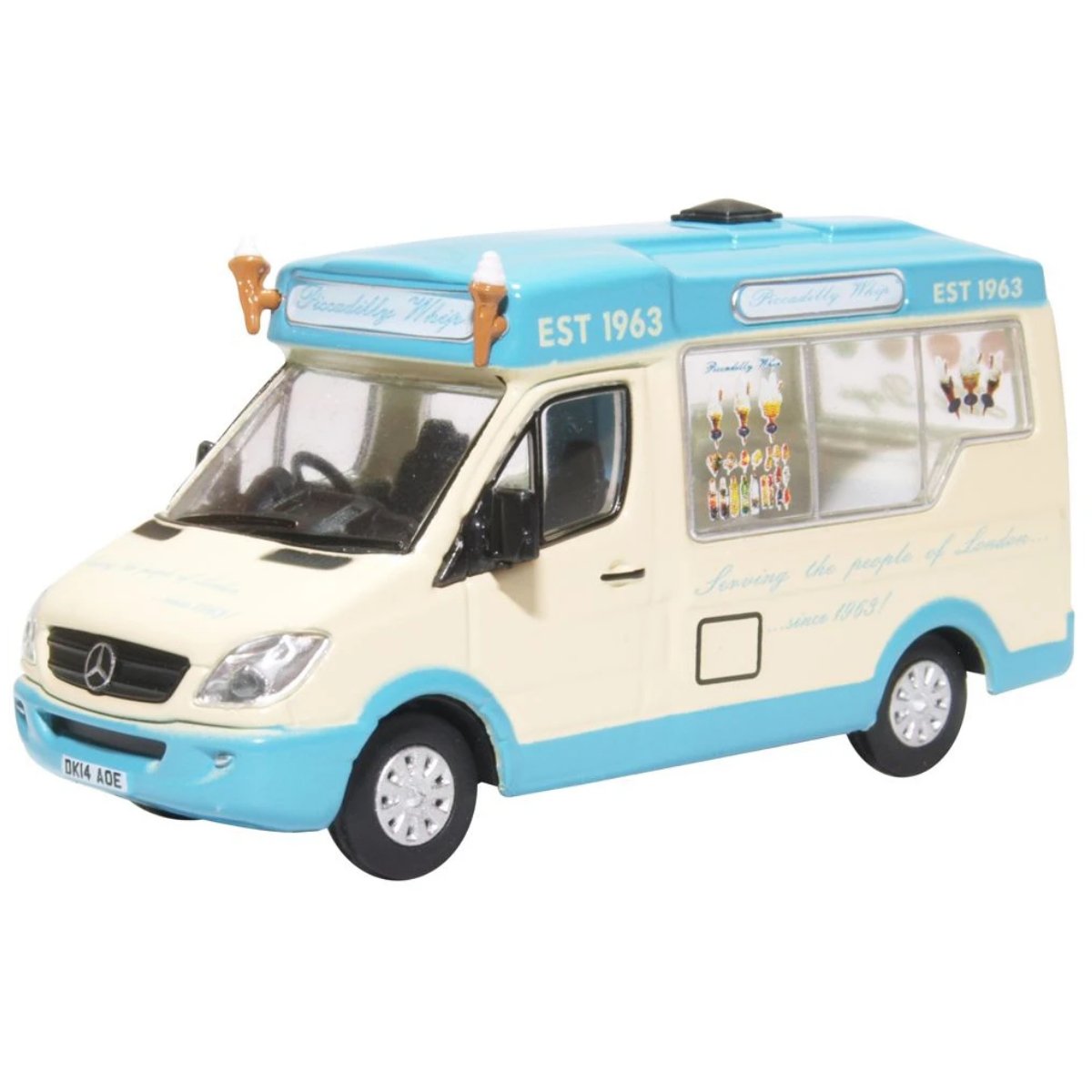 Oxford Diecast 76WM007 Whitby Mondial Ice Cream Van Piccadilly Whip - Phillips Hobbies