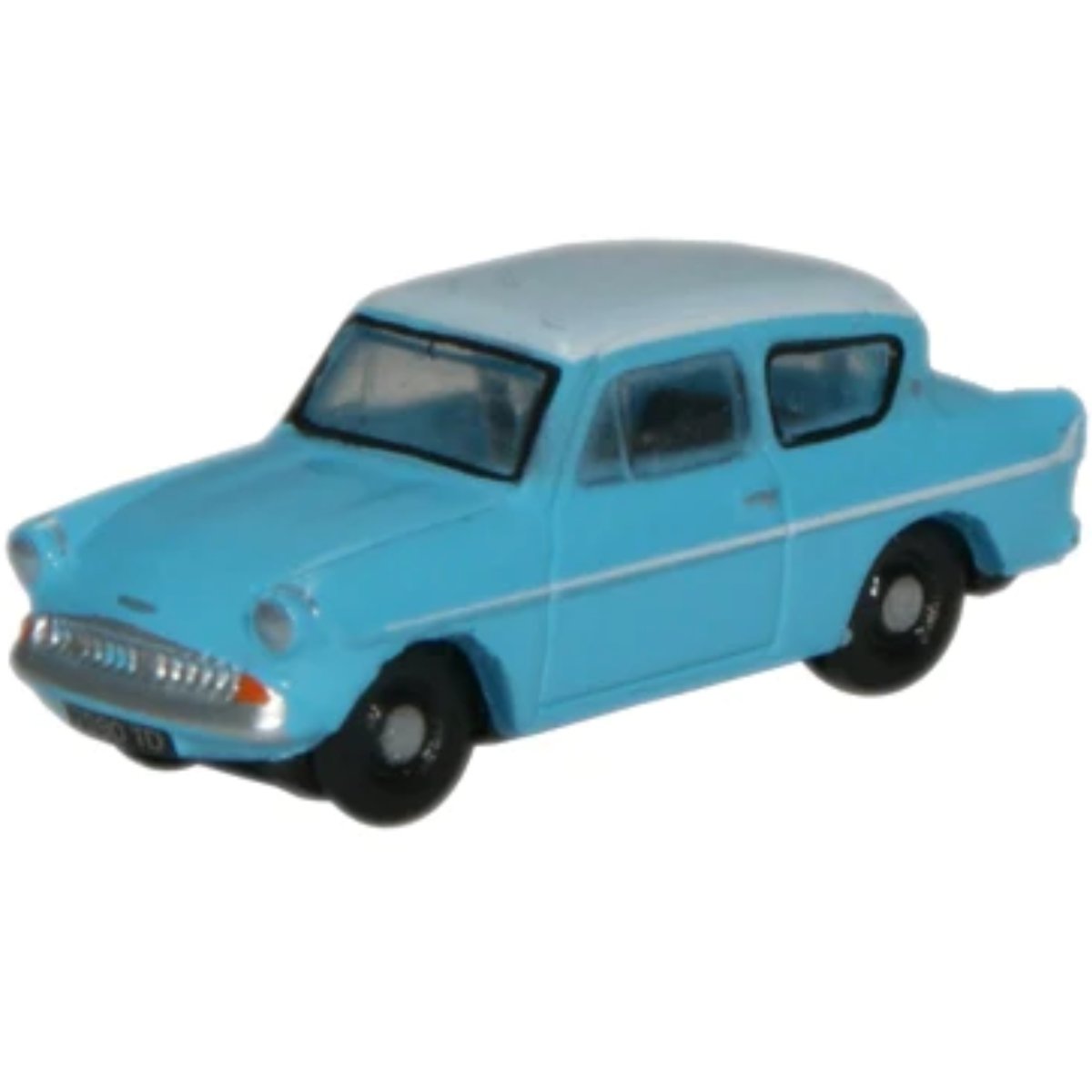 Oxford Diecast N105007 Caribbean Turquoise/White Ford Anglia - Phillips Hobbies
