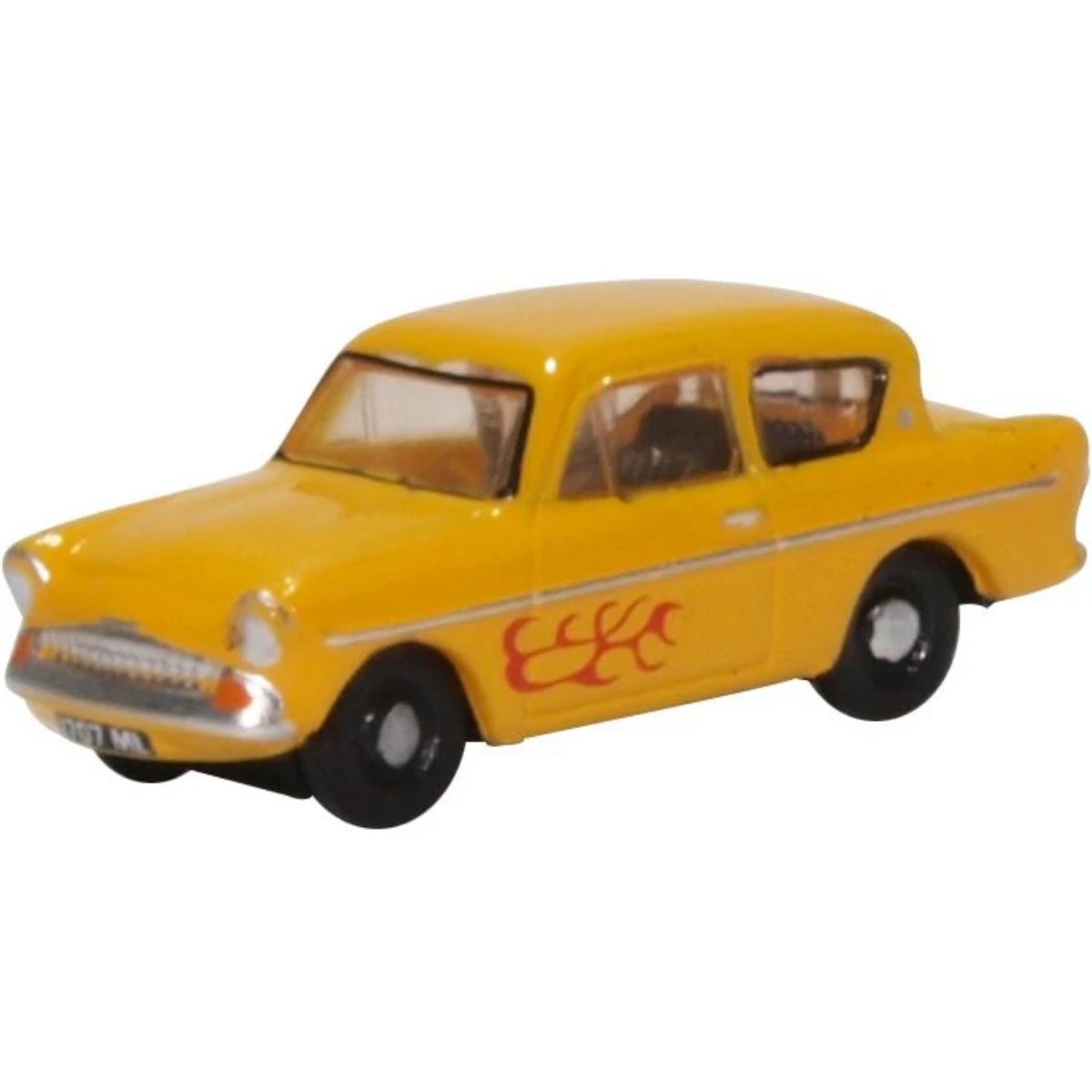 Oxford Diecast N105008 Ford Anglia Yellow (Vyvian) - Phillips Hobbies