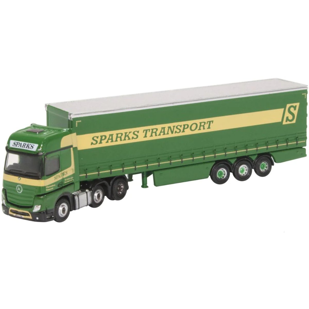 Oxford Diecast NMB006 Mercedes Actros Curtainside Sparks - Phillips Hobbies