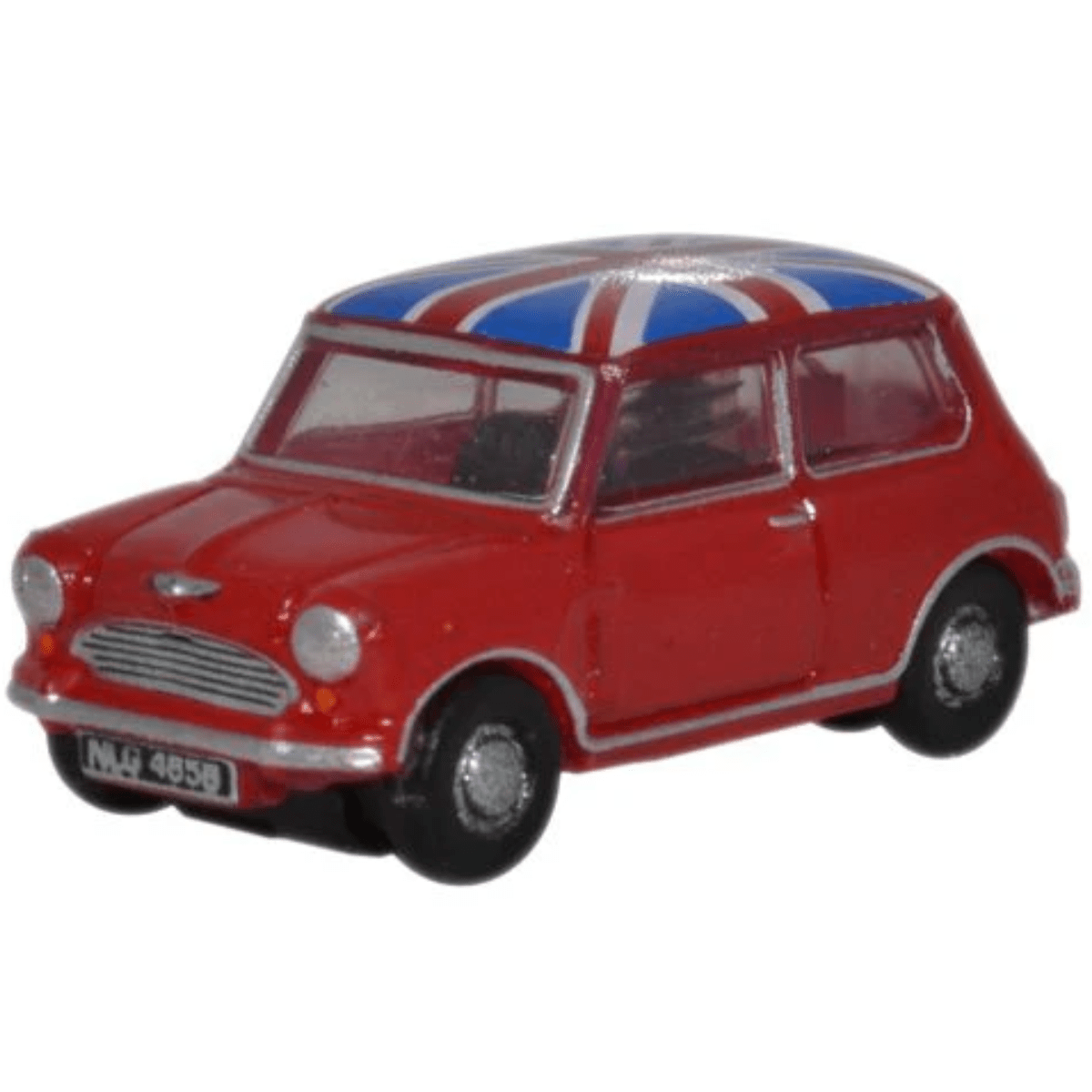 Oxford Diecast NMN001 Tartan Red/Union Jack Austin Mini - 1:148 N Scale - Phillips Hobbies