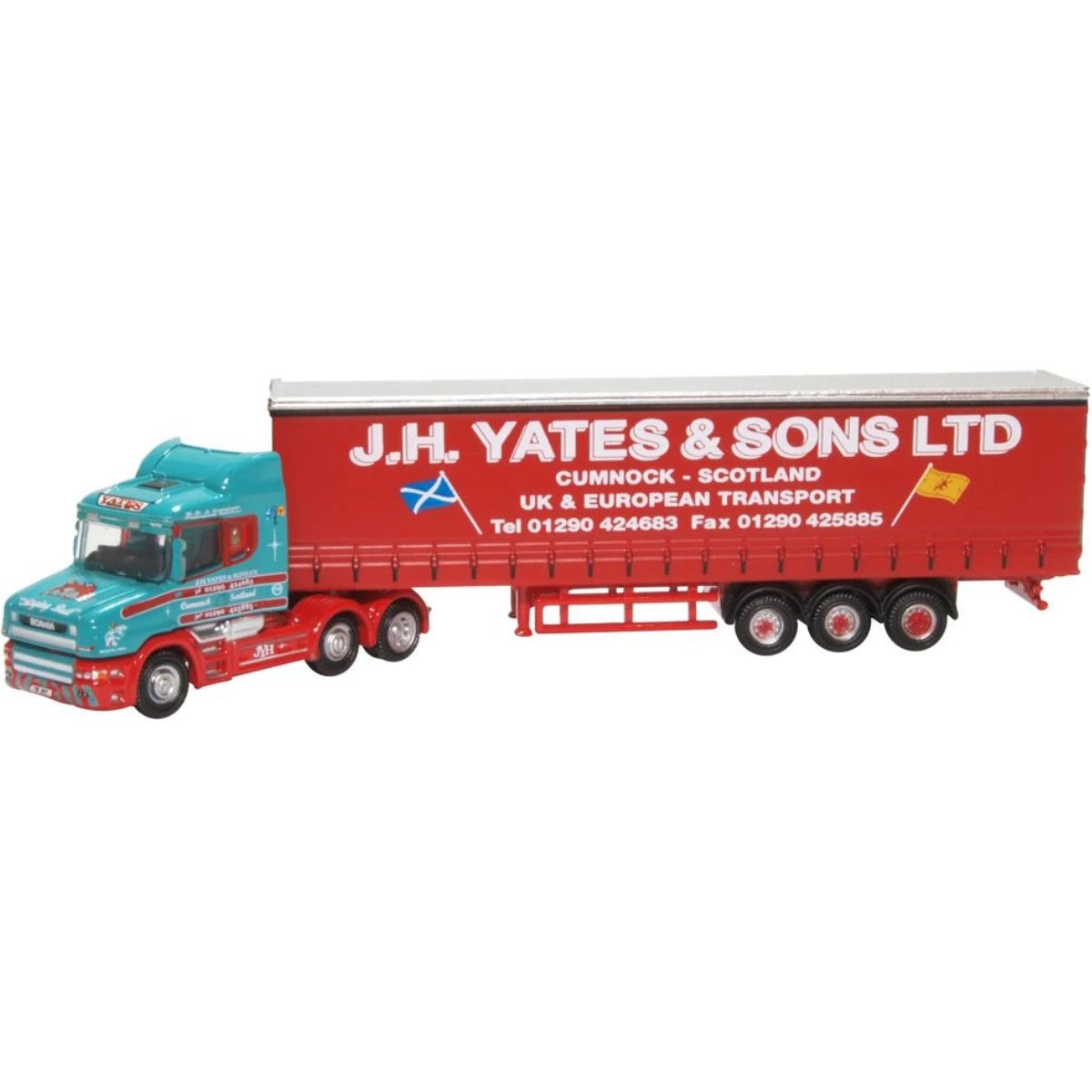 Oxford Diecast NTCAB008 Scania T Cab Curtainside J H Yates & Sons - Phillips Hobbies