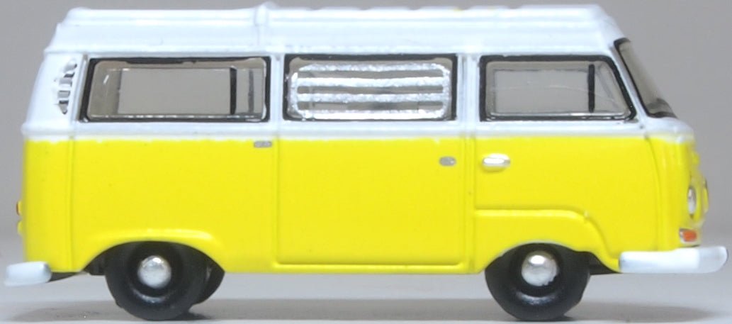 Oxford Diecast NVW016 VW T2 Bay Window Camper Saturn Yellow/White - 1:148 Scale - Phillips Hobbies