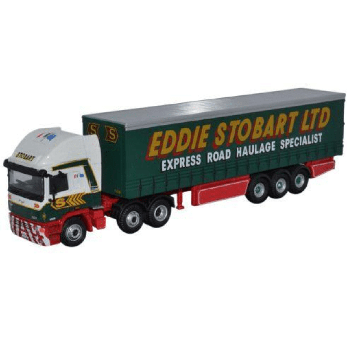 Oxford Diecast STOB031 ERF EC14 Olympic Curtainside Eddie Stobart - 1:76 Scale Model - Phillips Hobbies