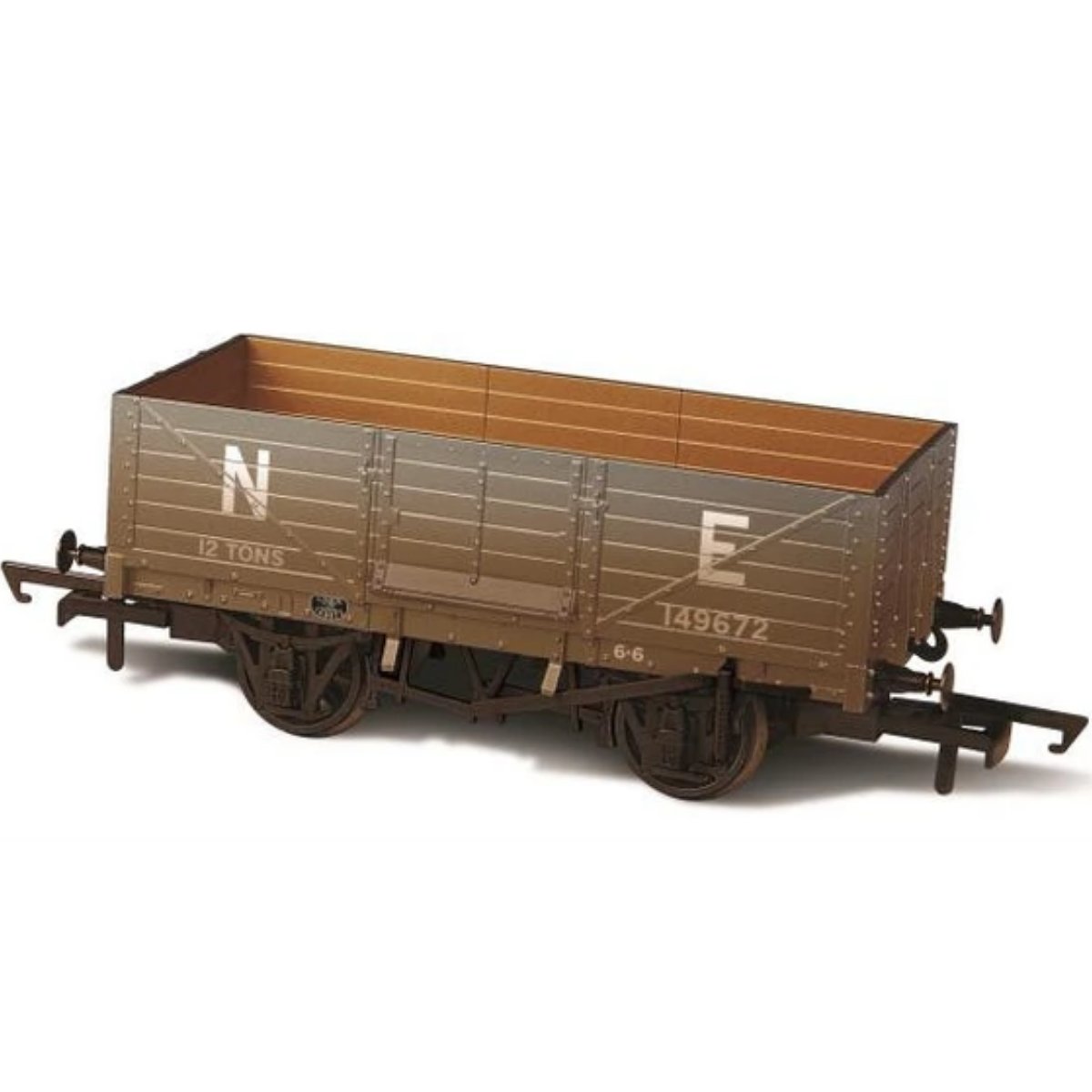 Oxford Rail LNER 6 Plank Mineral Wagon (Weathered) - Phillips Hobbies