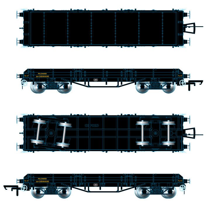 Oxford Rail OR76PIL003B Pilchard Wagon - BR Black DB990080 - OO Gauge - Phillips Hobbies