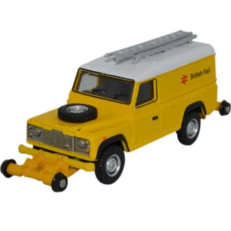 Oxford Rail OR76ROR003 Land Rover Defender Road Rail - British Rail - Phillips Hobbies