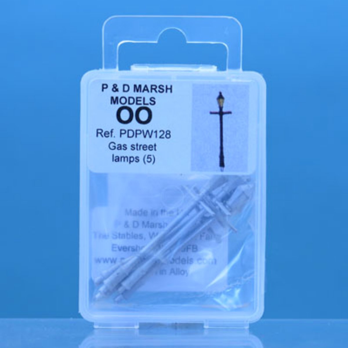 P&D Marsh 5x Unpainted Gas Street Lamps (OO Gauge) - Phillips Hobbies