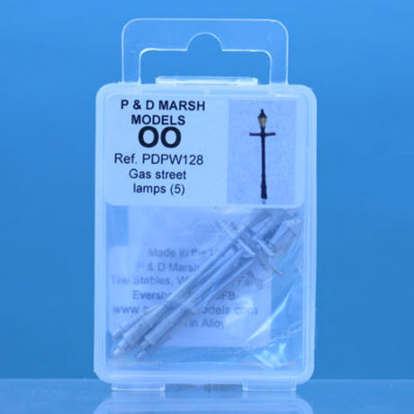 P&D Marsh 5x Unpainted Gas Street Lamps (OO Gauge) - Phillips Hobbies