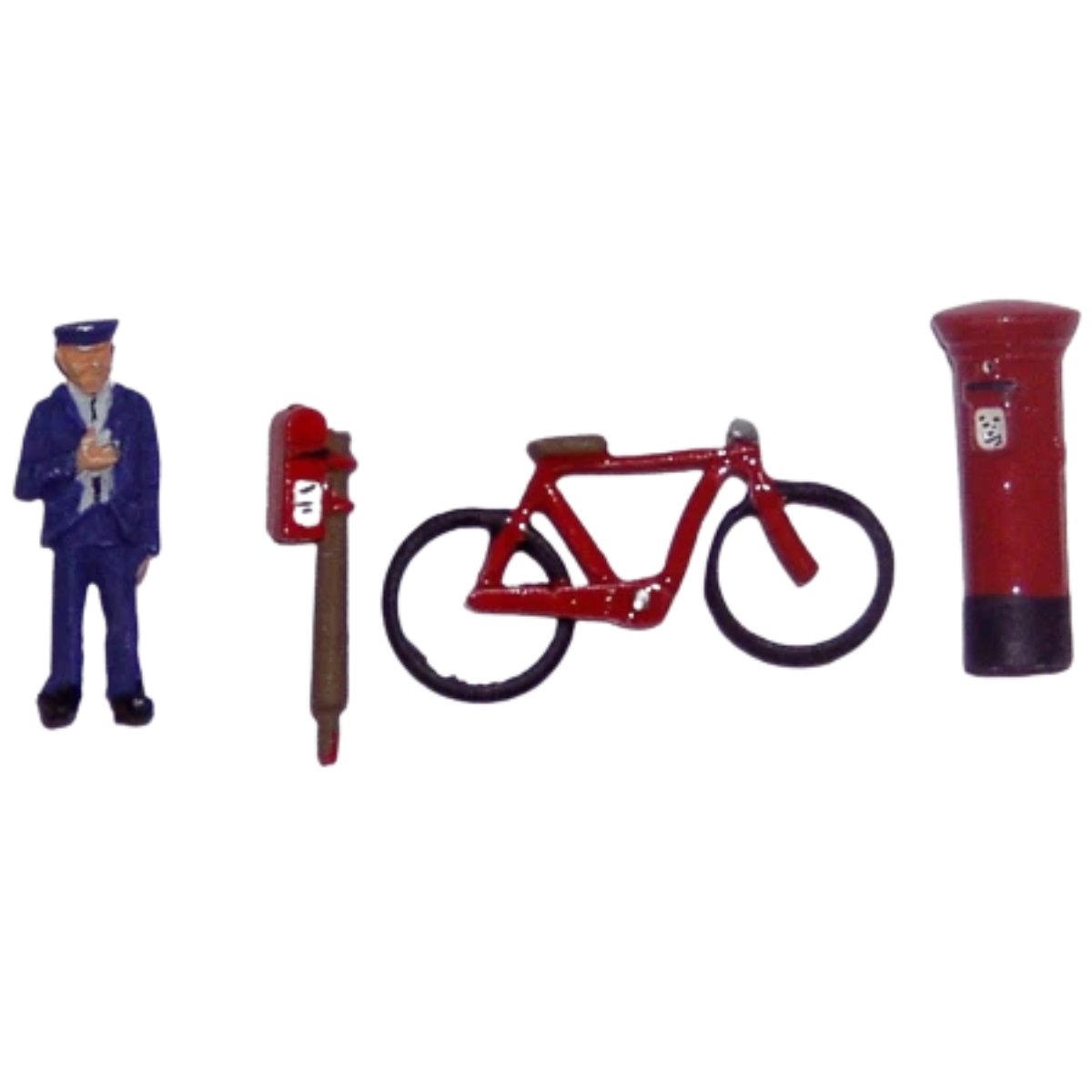 P&D Marsh PDZ07 Postman, Bike & Postboxes (OO Gauge) - Phillips Hobbies