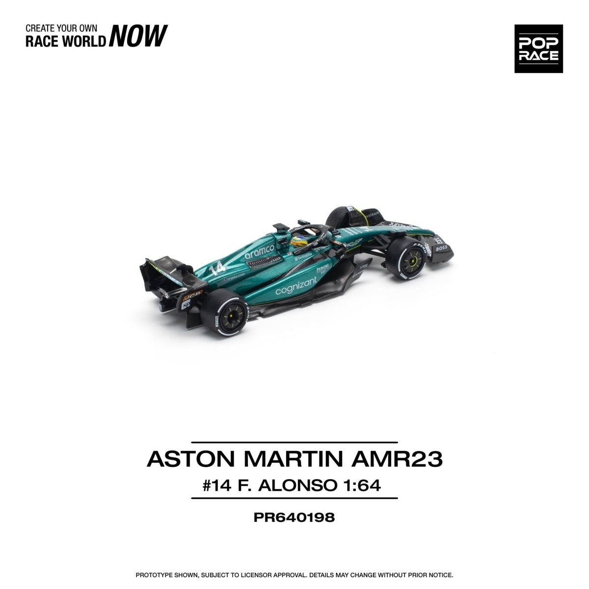 Pop Race Aston Martin Aramco AMR23 - 1:64 Scale - Phillips Hobbies