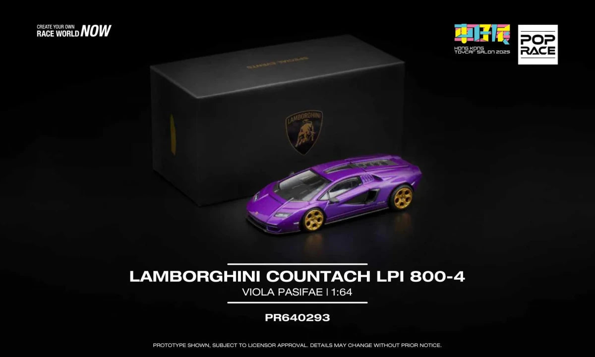 Pop Race Lamborghini Countach LPI 800-4 Viola Pasifae Special Event Model - 1:64 Scale - Phillips Hobbies