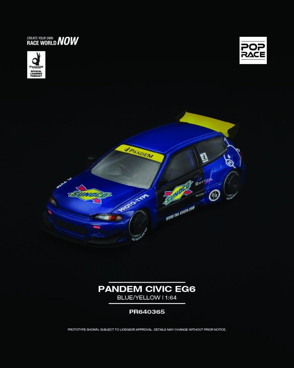 Pop Race Pandem Civic EG6 - 1:64 Scale - Phillips Hobbies