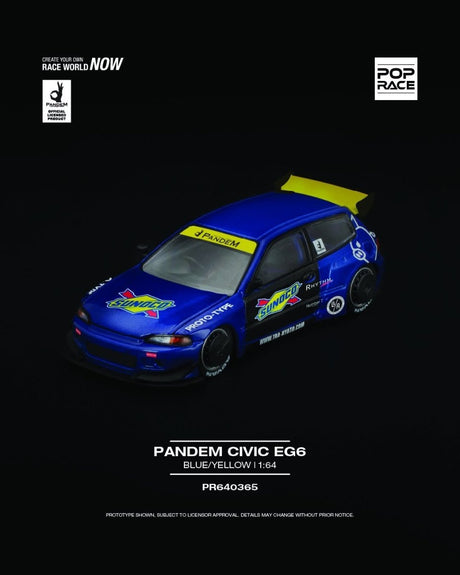 Pop Race Pandem Civic EG6 - 1:64 Scale - Phillips Hobbies
