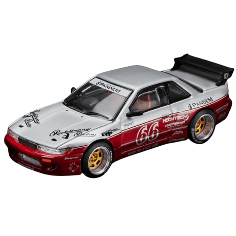Pop Race Pandem Silvia S13 Moontech Red New Tooling - 1:64 Scale - Phillips Hobbies