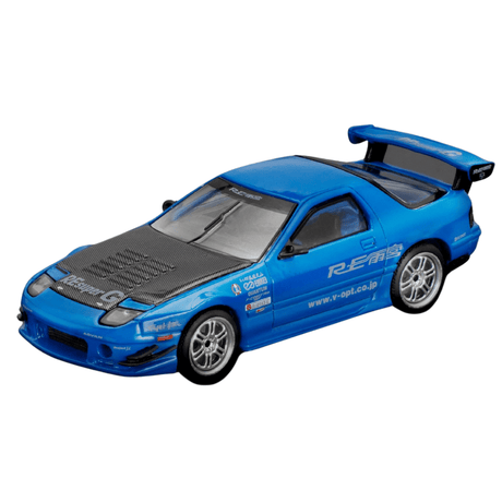 Pop Race PR640290 Mazda RX7 (FC3S) Re - Amemiya Blue - 1:64 Scale - Phillips Hobbies