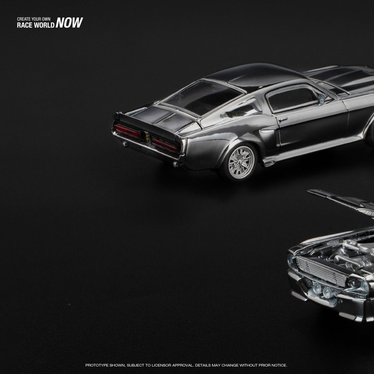 Pop Race Shelby Mustang GT500 Chrome - 1:64 Scale - Phillips Hobbies