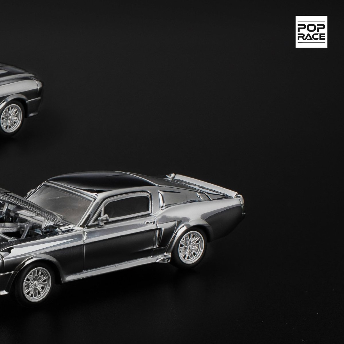 Pop Race Shelby Mustang GT500 Chrome - 1:64 Scale - Phillips Hobbies
