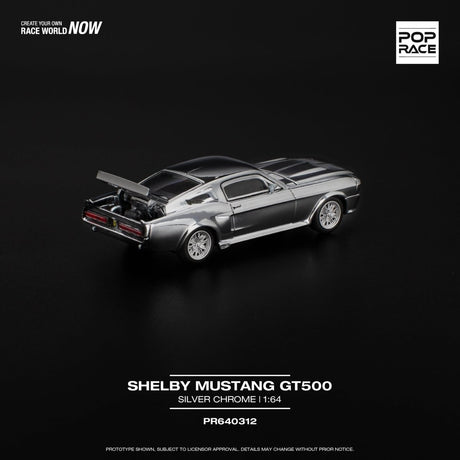 Pop Race Shelby Mustang GT500 Chrome - 1:64 Scale - Phillips Hobbies