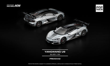 Pop Race Yangwang U9 Silver - 1:64 Scale - Phillips Hobbies