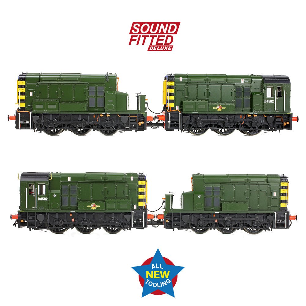 PRE - ORDER: Bachmann Class 13 D4502 BR Green (Wasp Stripes) SOUND FITTED DELUXE - OO Gauge - Phillips Hobbies