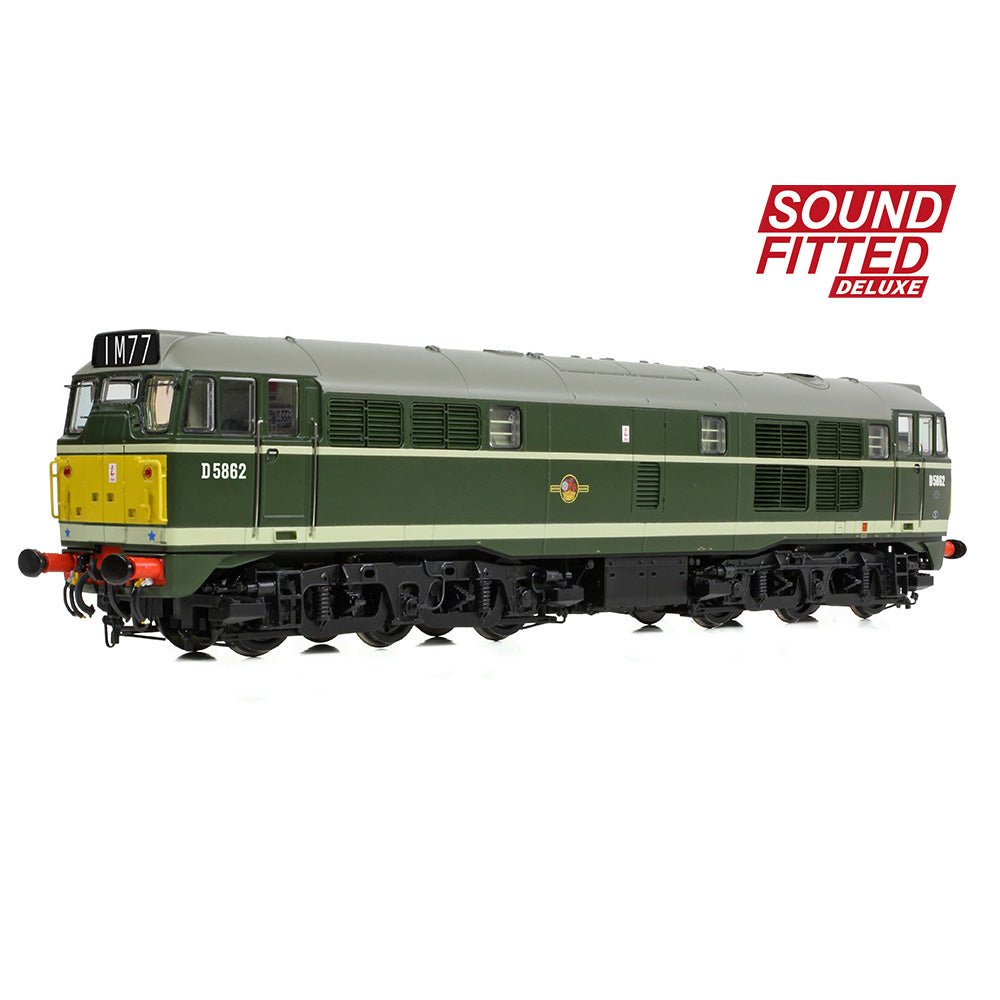 PRE - ORDER: Bachmann Class 30 D5862 BR Green (Small Yellow Panels) SOUND FITTED DELUXE - OO Gauge - Phillips Hobbies