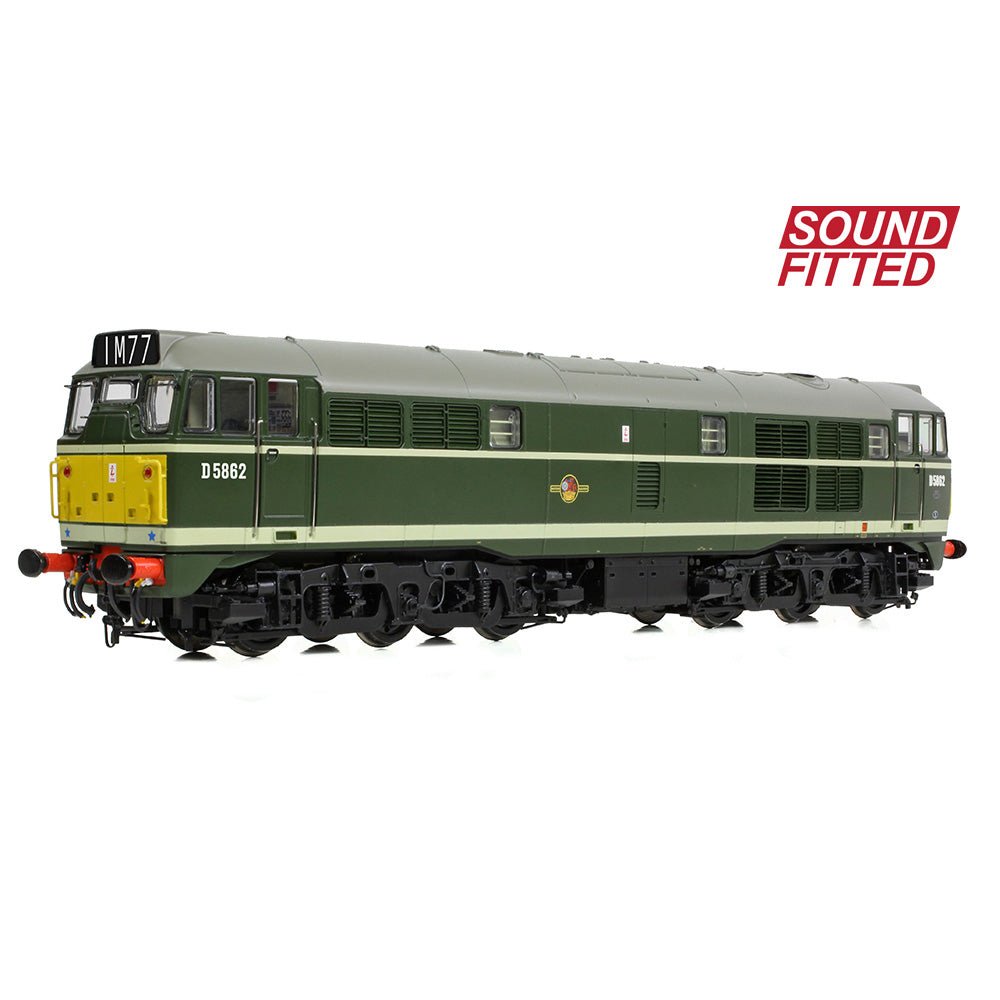 PRE - ORDER: Bachmann Class 30 D5862 BR Green (Small Yellow Panels) SOUND FITTED - OO Gauge - Phillips Hobbies