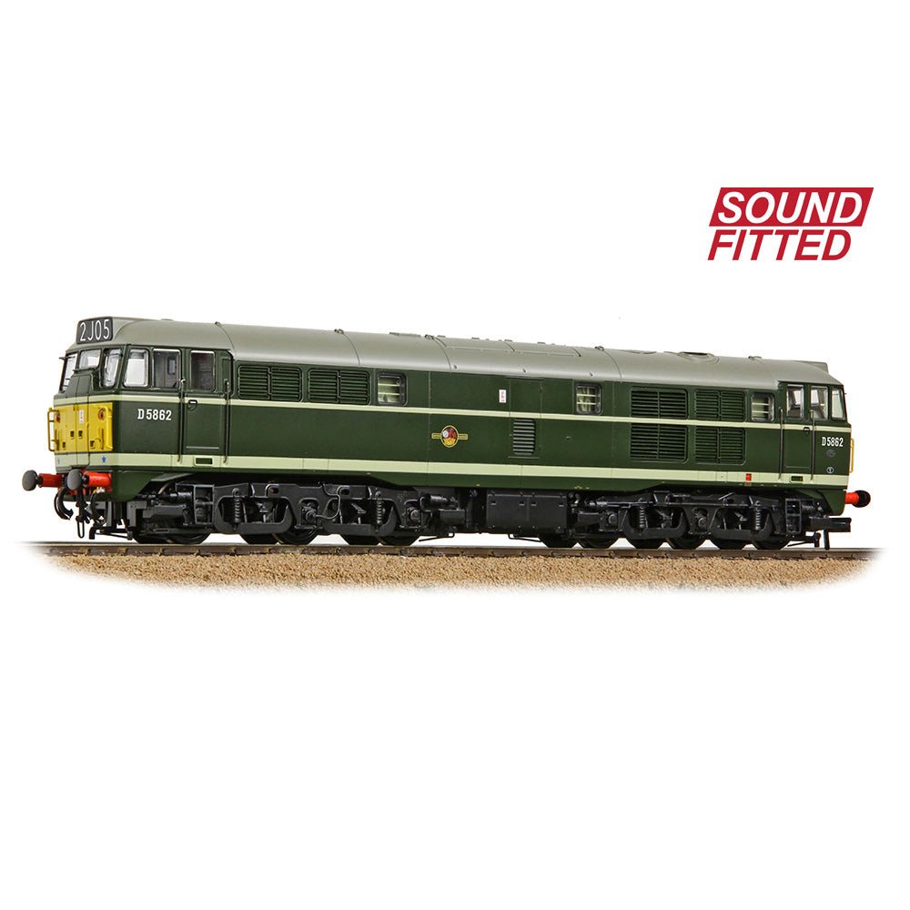 PRE - ORDER: Bachmann Class 30 D5862 BR Green (Small Yellow Panels) SOUND FITTED - OO Gauge - Phillips Hobbies