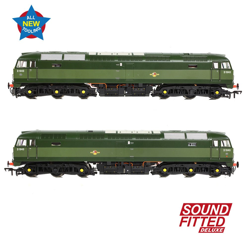 PRE - ORDER: Bachmann Class 47/0 D1940 BR Two - Tone Green (Small Yellow Panels) SOUND FITTED DELUXE - OO Gauge - Phillips Hobbies