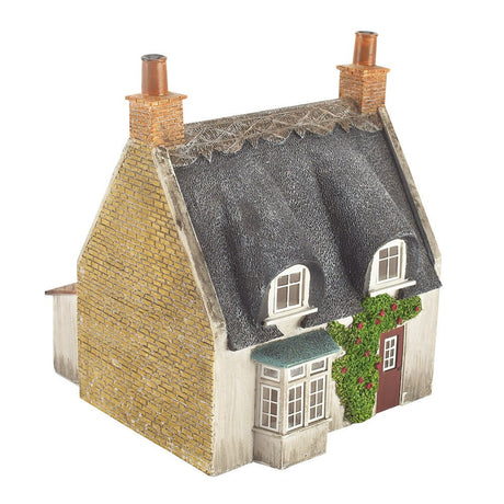 PRE - ORDER: Bachmann Scenecraft Thatched Cottage Honey Stone & Red Door - OO Gauge - Phillips Hobbies
