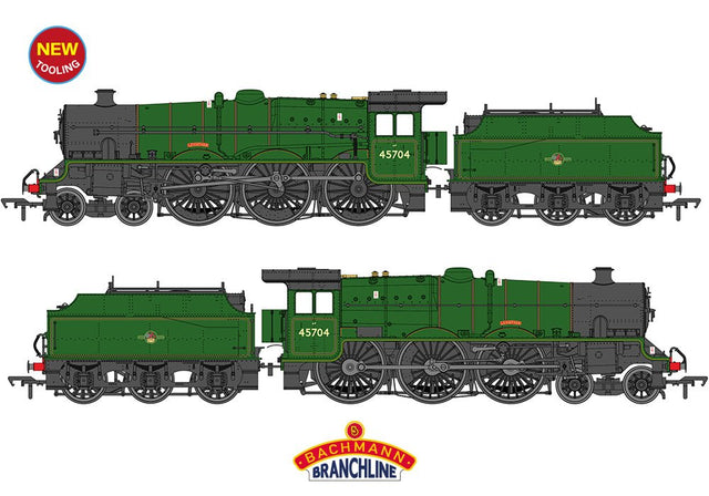 PRE - ORDER: Branchline LMS Jubilee with Riveted Fowler Tender 45704 'Leviathan' BR Lined Green (Late Crest) - OO Gauge - Phillips Hobbies