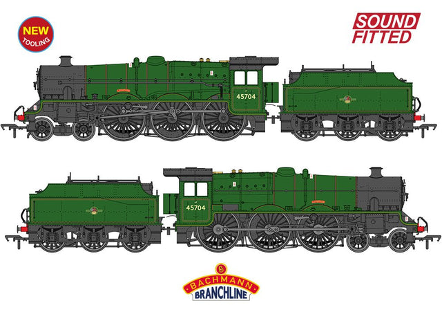 PRE - ORDER: Branchline LMS Jubilee with Riveted Fowler Tender 45704 'Leviathan' BR Lined Green (Late Crest) SOUND FITTED - OO Gauge - Phillips Hobbies