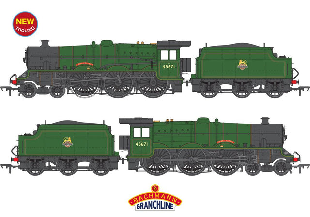 PRE - ORDER: Branchline LMS Jubliee with Riveted Stanier Tender 45671 'Prince Rupert' BR Lined Green (Early Emblem) - OO Gauge - Phillips Hobbies