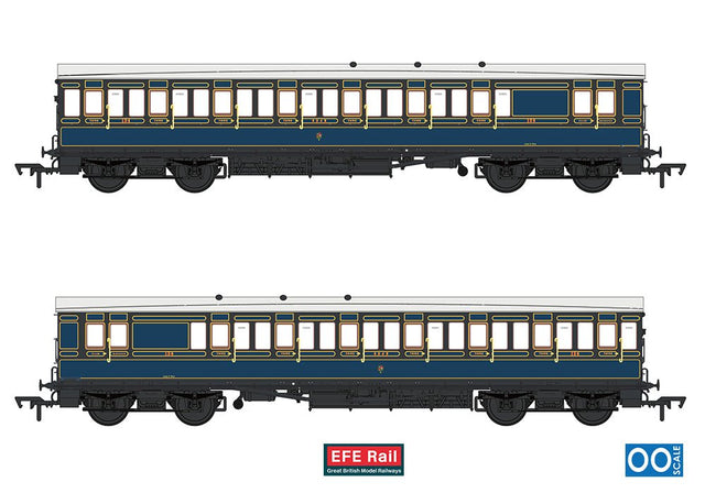PRE - ORDER: EFE Rail 54ft non - Corridor Brake Third S&DJR Lined Blue - OO Gauge - Phillips Hobbies