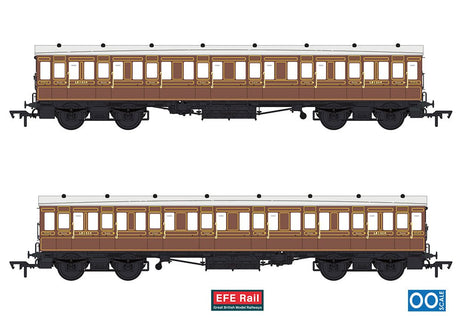 PRE - ORDER: EFE Rail 54ft non - Corridor Composite LBSCR Raw Umber - OO Gauge - Phillips Hobbies